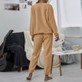 thumbnail image 5 of LIZUOJUN Pajama Sets for Women 2 Piece Fleece Long Sleeve Pants Sleepwear Lounge Set Soft Cozy Warm Pjs Loungewear Round Neck Pajama Warm Cozy Sleepwear - L, 5 of 5