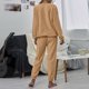 thumbnail image 2 of Gibobby camisón de lactancia para mujer Conjuntos de pantalones de franela de color sólido para mujer Traje de ropa de ocio (A, S), 2 of 5