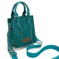 thumbnail image 4 of Wrangler Embossed Crossbody Bag for Women Top Handle Fringe Handbags and Western Mini Tote, Turquoise, 4 of 7