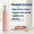 thumbnail image 6 of Brita 20 oz Rose Premium Stainless Steel Leak Proof Filtered Insulated Water Bottle with Straw, 6 of 8