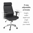 thumbnail image 3 of BBF Office 500 High Back Contemporary Faux Leather Executive Chair in Black, 3 of 10