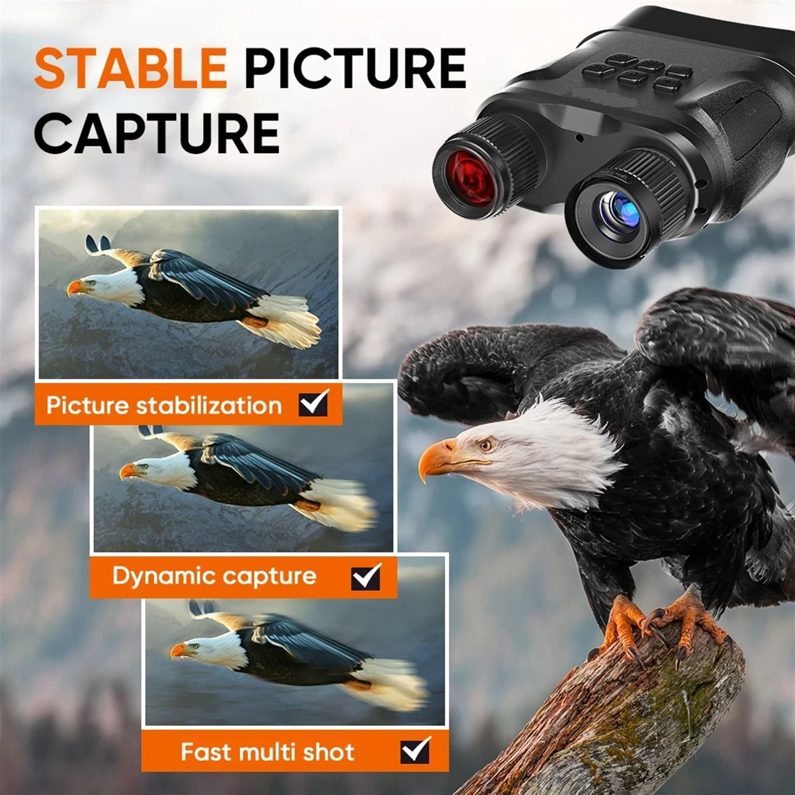 4K Night Vision Binoculars FHD 1080P Digital Infrared Goggles Mil-itary Telescope with 2.3" LCD Screen 32GB Memory Card