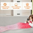 thumbnail image 6 of Catalonia Kids Mermaid Tail Blanket,Super Soft Plush Flannel Sleeping Snuggle Blanket for Girls,Rainbow Ombre,Fish Scale Pattern,Gift Idea, Pink Ombre, 6 of 8