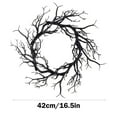 thumbnail image 2 of Clearance! 18 Inch Black Twig Wreath For Front Door Artificial Plastic Simulation Dead Branch Garland For Indoor Outdoor Home Decor 16.5*16.5*0.4 in Black, 2 of 8