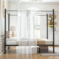 thumbnail image 4 of Infans Queen Size Canopy Bed Frame 4-Poster Platform Bed Frame w/ Industrial Headboard, 4 of 7