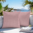 thumbnail image 3 of Nude Pink Throw Pillow Covers 24x24 Inch Set of 2, Farmhouse Burlap Solid Pink Color Modern Linen Texture Waterproof Outdoor Pillow Covers, Decorative Cushion Pillowcases for Couch, Sofa, Bed, Patio, 3 of 9