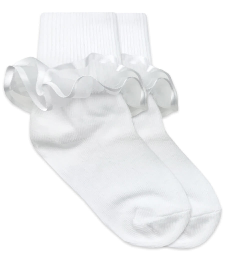 TuTu White Frilly Tassel Baby Ankle Socks Headband Girls Jazziejems Boutique 