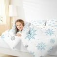 thumbnail image 4 of Manfei Kawaii Snowflake Bedding Comforter Set for Teens, Merry Christmas Twin Comforter Sets, White Blue Cartoon Reversible Bedding Set, Ultra Soft Bedroom Decor, 2pcs, 4 of 8