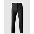 thumbnail image 6 of WTOBBY Men's Slim Fit Stretch Chinos Pants, Solid Color, Ankle Length Skinny Tapered Dress Trousers for Casual Office Wear, Comfortable and Wrinkle Resistant Fabric,Black 2XL, 6 of 6