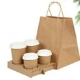 thumbnail image 4 of Monyance Disposable Cup Holder 50pcs Take Out Cup Holder Tray 2-Cup Carrier(7.87X5.12X0.2Inches), 4 of 10
