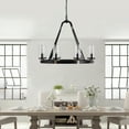 thumbnail image 3 of Aiwen Creative Wagon Wheel Chandelier Industrial Adjustable Ceiling Light 8 Lights With Glass Shade, 3 of 8