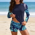 thumbnail image 2 of Women Two Piece Rash Guard Long Sleeve Swimsuits UV UPF 50+ Swim Shirt Bathing Suit with Boyshort Bottom Built in Bra Quick Dry Breathable Swimwear 2026 Summer Beach Vacation Outfits, 2 of 7
