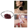 thumbnail image 3 of Unique Bargains 1 Pc Adjustable choker necklace Dried Rose Pattern Wrap around wrist bracelet Wine Red, 3 of 6