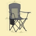 thumbnail image 6 of LEDREM Premium Folding Camping Chairs Set of 2 - High Back Mesh Design, Adjustable Armrests, 330lb Capacity, with Cup Holder & Storage Pocket, Slate Gray, 6 of 6