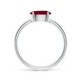 thumbnail image 2 of ANGARA Natural Oval 1.25 ct Ruby Off-Centered Solitaire Ring With Diamonds in 925 Sterling Silver for Women (Size-8x6mm) | July Birthstone Jewelry for Her, 2 of 10