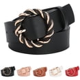 thumbnail image 7 of Elastic Fashion Belts for Women Dresses Fashion Waist Belt Leather Belts with Gold Buckle for Women Silver Buckle Women Skinny Belts for Dress Pants Thin Belts for Women Silver Buckle,Black, 7 of 7