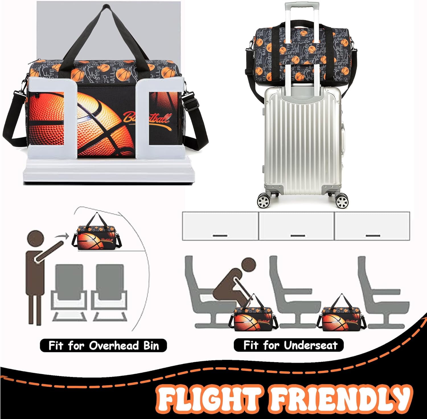 Kids Carry on Luggage Sets Rolling Suitcases with Wheels for Boys Suitcase with Duffle Bag Lunch Box Airline Approved