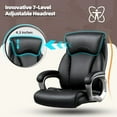 thumbnail image 2 of Big and Tall Massage Office Chair with Adjustable Headrest, 6 Points Vibration, Massage Office Chair, Extra Wide Heated Ergonomic Executive Chair for Heavy People 500LBS, Thick Sea, 2 of 7