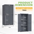 thumbnail image 2 of AECOJOY Armoire de Rangement Extérieure en Bois, Remise de Jardin Étanche avec 3 Tablettes Ajustables, Rangement Extérieur Vertical avec Base, 2 of 10