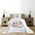 thumbnail image 4 of Ambesonne Joy Quilted Bedspread Set 2 Pcs, Abstract Christmas Sock, Twin Size, Turquoise Red Black, 4 of 5