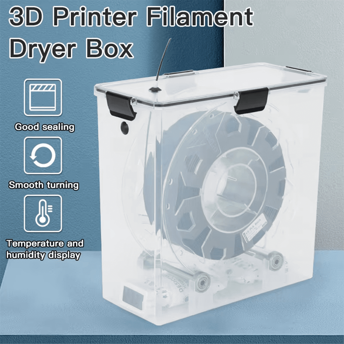 WM25 2Pcs 3D Printer Filament Dryer Box Airtight and Moisture- Real-Time Monitoring for 3D Pr