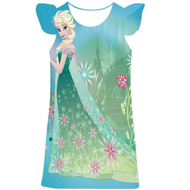 Ninas Frozen Elsa vestido dibujos animados Elsa princesa vestido ninos disfraz 3D fantasia 2 10 anos fiesta de cumpleanos Frozen vestido nino ropa 9T Gao Jinjia LED Bodega Aurrera en linea