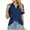 Navy, variant on Giftesty Womens Blouses and Tops Women's Fashion Lapel Solid Color Short Sleeve T-shirt Blouse Loose Tops