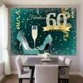 thumbnail image 4 of Teal Gold Happy 60th Birthday Backdrop for Women Glitter Sliver Dots Heels Champagne Glass Photography Background 60 and Fabulous Birthday Party Decorations Banner Photo Booth Props, 4 of 4