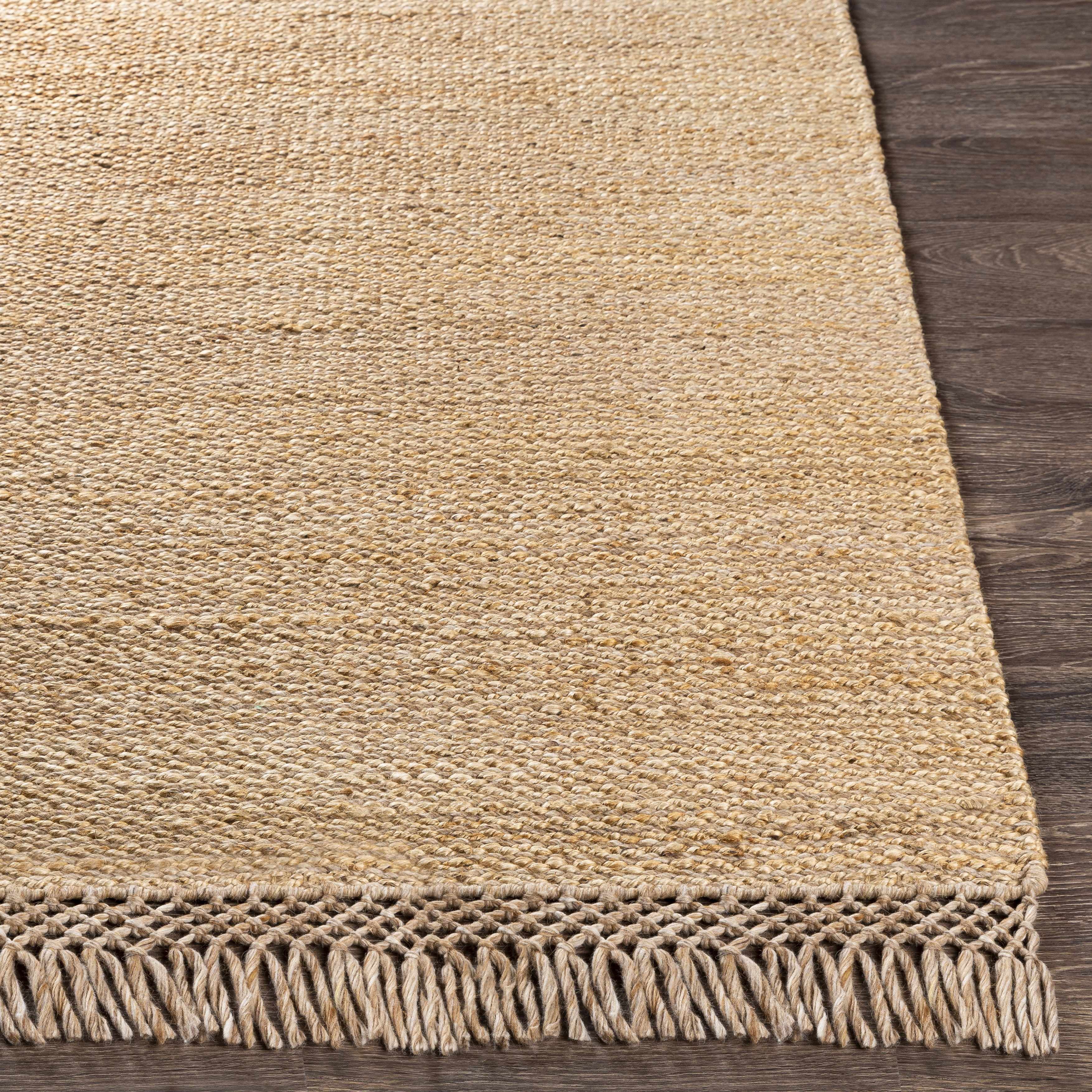 Hauteloom Charleston Jute Hallway, Kitchen Runner Rug - Contemporary Boho Farmhouse Coastal Modern - Tan, Medium Brown, Beige, Brown, Neutral - 2'6" x 8'