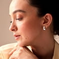 thumbnail image 3 of LeCalla 925 Sterling Silver Small Omega Back Stud Earrings Hypoallergenic Fine Jewelry for Friends Women and Teen 16MM, 3 of 7