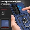 thumbnail image 4 of Samsung Galaxy S24 Case with Camera Lens Cover HD Screen Protector, Dual Layer -Grade Drop Tested  Ring Holder Kickstand Protective Phone Case for Samsung Galaxy S24 (Navy Blue), 4 of 9