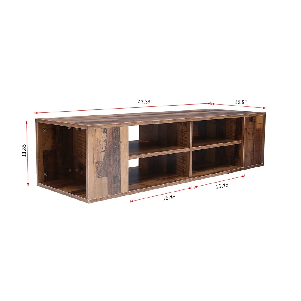 Kepooman Wall Mounted Floating TV Stand with Height Adjustable for Living Room Home Office, Wood Color Kepooman Wall Mounted Floating TV Stand with Height Adjustable for Living Room Home Office, Wood Color