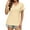 Khaki, variant on Summer Tops for Women Trendy Short Sleeve Shirts Solid Color Shirts Casual V Neck Tee Shirt Eyelet Top Blouse My Items