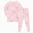 thumbnail image 6 of TOWED22 Kids Pajamas For Girls Boys Skeleton Pumpkin Ghost Graphic Cotton Sleepwear Toddler Clothes Halloween Pumpkin Outfit(Light Pink,6-7 Y), 6 of 9