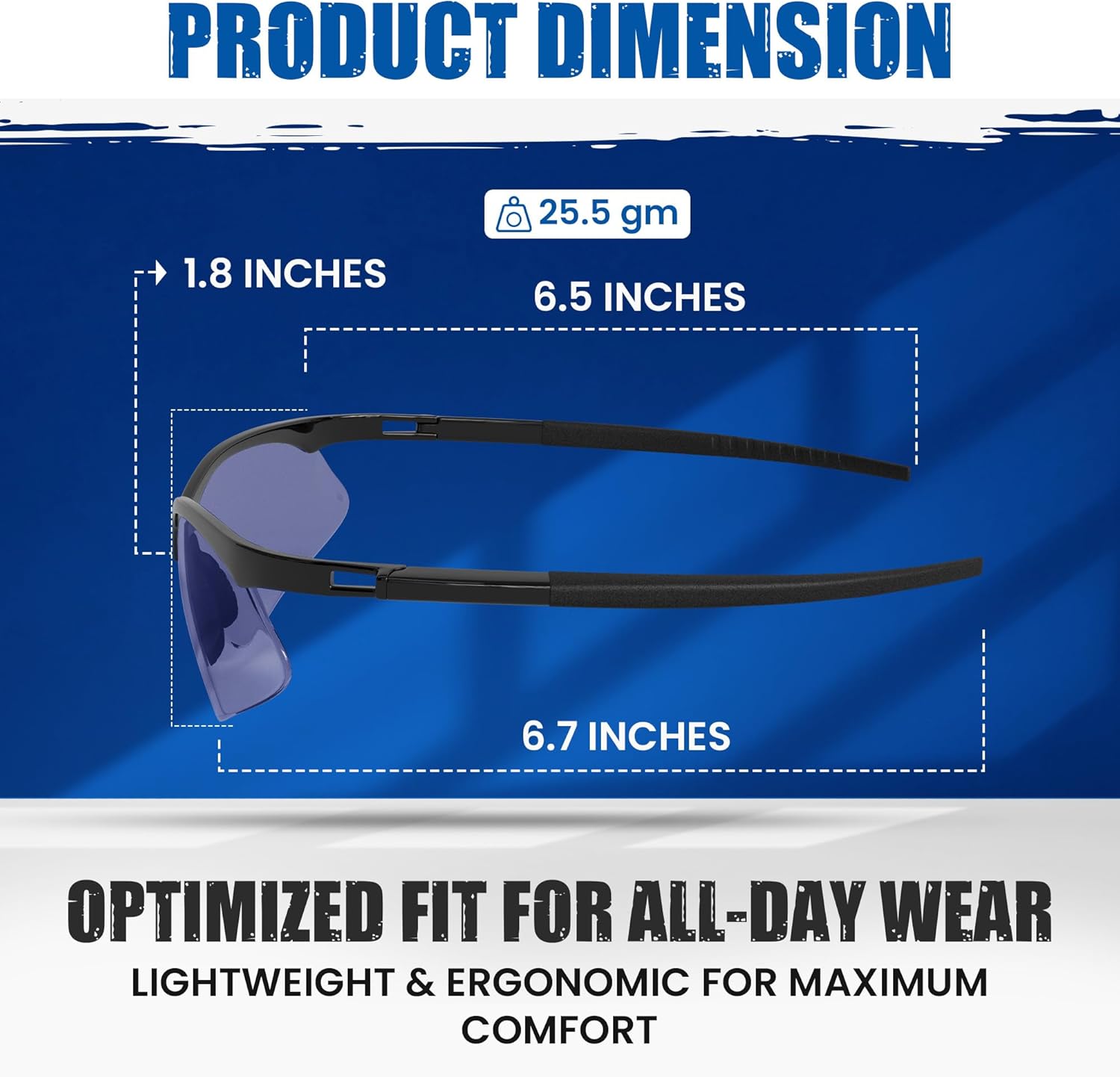 RUGGED BLUE Mojave Blue Mirror Safety Glasses for Men/Women | ANSI Certified Eye Protection Glasses and Protective Eyewear | Anti-Scratch Coating and Wrap Around One-Piece Design Work Glasses -12 Pac