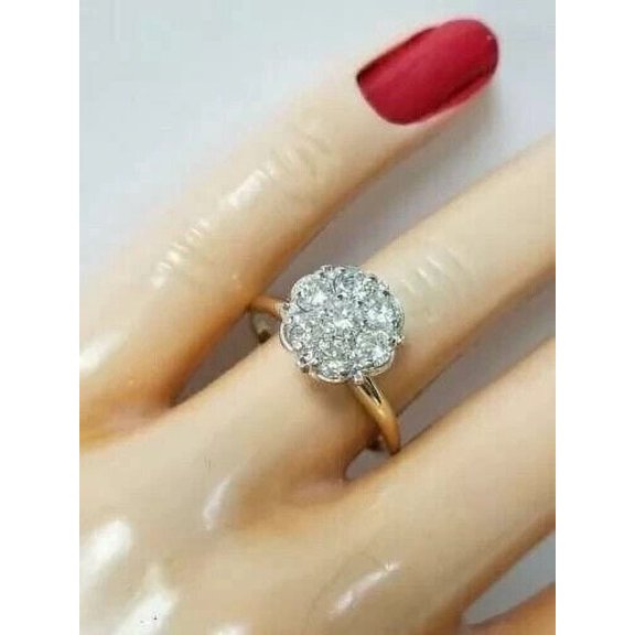 2Ct Round Cut Simualted Diamond Women's Engagement Ring 14K Yellow Gold Plated