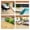 Yellow + Acacia Wood+1, variant on 10‑Pack 12"x12" Yellow Acacia Hardwood Interlocking Deck Tiles, Checker Pattern Outdoor Flooring with Drainage Plastic Base for Patio Balcony Poolside