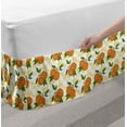thumbnail image 2 of Fruit Bed Skirt, Pattern with Hand-drawn Orange Fruits Organic Nutritious Food, Elastic Bedskirt Dust Ruffle Wrap Around for Bedding Decor, 4 Sizes, Dark Orange Green, by Ambesonne, 2 of 2