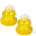 thumbnail image 1 of Paquete de 2 trampas para avispas para colgar al aire libre, mata chaquetas amarillas, trampas para abejas carpinteras para exteriores, trampa para avispas de plástico, mata insectos, amaril, 1 of 5