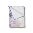 thumbnail image 2 of Watercolor Soft Flannel Fleece Throw Blanket, Composition with Flying Butterflies Flourishing Flowers, Cozy Plush for Indoor and Outdoor Use, 50" x 70", Violet Blue Orange Pink, by Ambesonne, 2 of 6