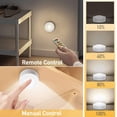 thumbnail image 3 of Cabinet Lights Led With Remote Control, Cabinet Lights 6 Pieces Cabinet Lighting Led Night Light Cabinet Lighting Led Cabinet Light For Bedroom, Wardrobe, Cabinet, Kitchen - White, 3 of 7
