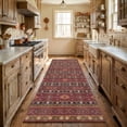 thumbnail image 5 of ICEANT 2'x6' Area Rug, Vintage Boho Runner Rugs for Hallway Kitchen Entryway Doormats, Non-slip Low Pile Carpet Machine Washable, Red, 5 of 5