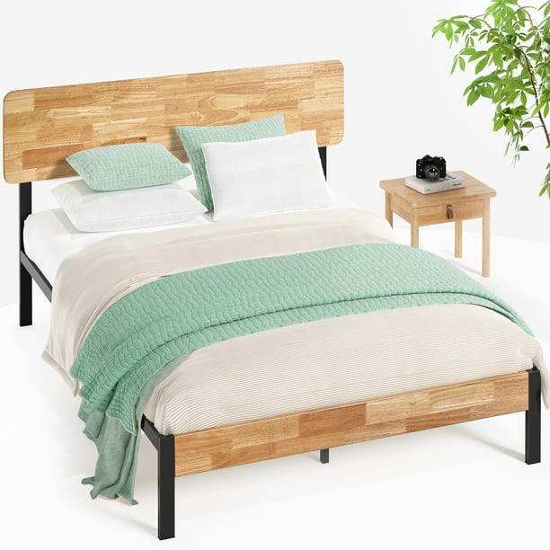 Metal And Wood Platform Bed Frame Twin, Wooden Platform Bed Frame Double