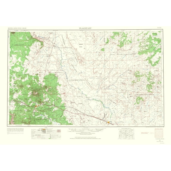 Topographical Map - Flagstaff Arizona Sheet - USGS 1966 - Vintage Wall Art