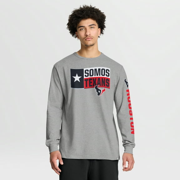 Men's Fanatics Heather Gray Houston Texans Hometown Sweep Legacy Long Sleeve T-Shirt