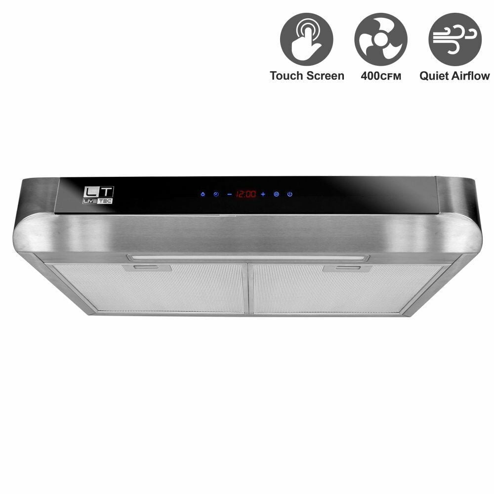 LiveTech Stainless Steel 30" Under *DUCTED* Range Hood 400 CFM *DUCTED* *DUCTED* *DUCTED