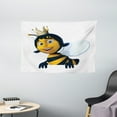 thumbnail image 1 of Queen Bee Tapestry, Digitally Constructed 3D Queen Bee Crown Mother of Colony, Wall Hanging for Bedroom Living Room Dorm Decor, 60W X 40L Inches, Royal Blue Earth Yellow Sephia, by Ambesonne, 1 of 2
