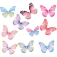 thumbnail image 1 of GFDYREE 20Pcs Double Layer Ribbon Organza Fabric Butterfly Mixed Color Flowers Bows for DIY Craft Wedding Appliques Beading, 1 of 5