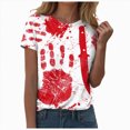thumbnail image 3 of Towmus Women's Shirt Graphic Tees Halloween Clothes Loose Fit Casual Crew Neck Short Sleeve Tops, 3 of 6