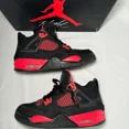 thumbnail image 2 of Ni - ke Size 7 - Ni - ke Air Jordan 4 Retro GS Red Thunder Men's Shoes - 408452 016, 2 of 5